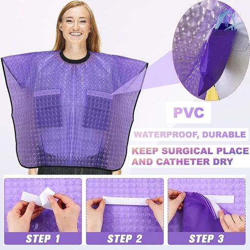 Mastectomy Chest Surgery Shoulder Shower Protection Waterproof Post Surgery Shower Cape Water-Resistant Post Surgery Garment in Saudi Arabia