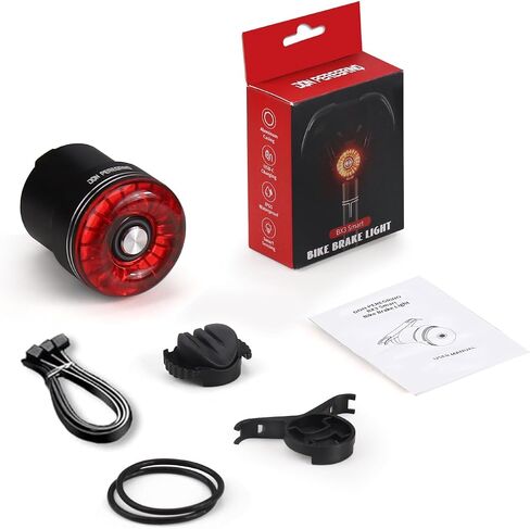 Smart Rear Bike Brake Light - with Light & Vibration Sensor, 0.06lb, 1.4in, IP65, Aluminum Casing, Rechargeable USB-C, Under Saddle/Seat Post Mounting, DON PEREGRINO BX3 in Saudi Arabia