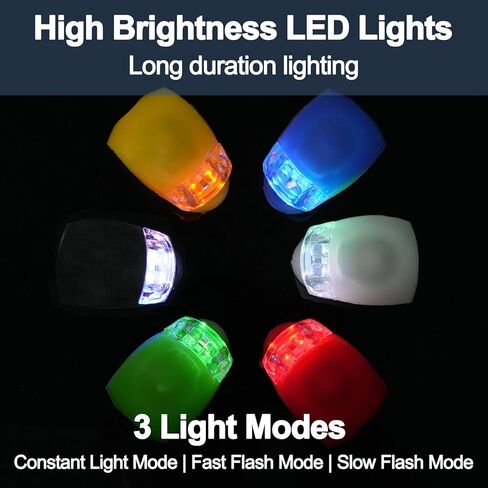 SITAKE 12 قطعة من مصابيح LED الخلفية للدراجة، ضوء دراجة آمن للركوب الليلي، مصباح أمامي وخلفي للدراجة الجبلية مقاوم للماء، ملحقات دراجة صغيرة من السيليكون in Kuwait