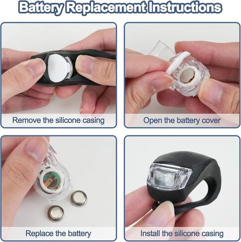 SITAKE 12 قطعة من مصابيح LED الخلفية للدراجة، ضوء دراجة آمن للركوب الليلي، مصباح أمامي وخلفي للدراجة الجبلية مقاوم للماء، ملحقات دراجة صغيرة من السيليكون in Kuwait