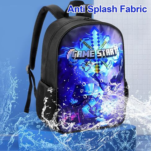 3PCS Cartoon Game Laser Backpack Set Laptop Bag with Lunch Bag Pencil Case for Girl Boy Lightweight Daypack Computer Bag Travel Backpack Bookbag for Fans Gift in Saudi Arabia