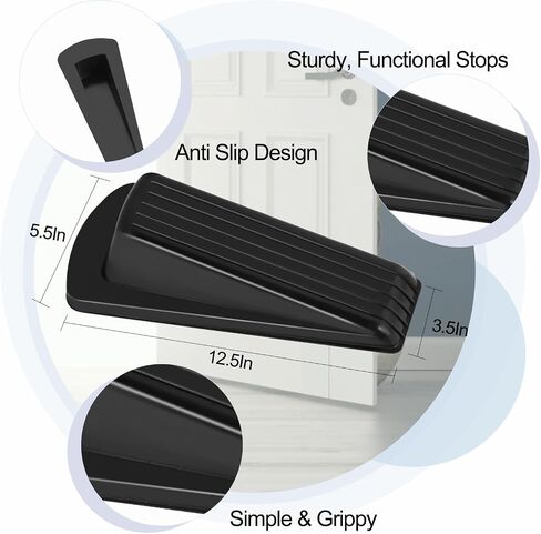 Door Stoppers, 8 Pack Premium Rubber Door Stoppers for Bottom of Door Security Rubber, Door Stopper Wedge for Carpet Heavy Duty Door in Saudi Arabia