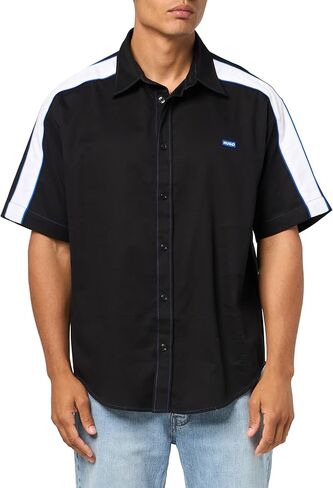 HUGO Men's Small Logo Short Sleeve Button Down Shirt in Saudi Arabia