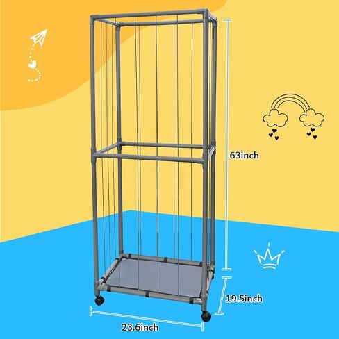 حامل حيوانات محشو كبير لتخزين حديقة الحيوانات المحشوة من مادة PVC رف منظم للتخزين من القطيفة مع شريط مطاطي كهدية عيد ميلاد لغرفة النوم (رمادي) in Kuwait