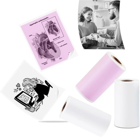 vretti Colorful Adhesive Thermal Sticker Paper for TP6-S/TP6 Pocket Printer, 57mm *30mm, 3 Rolls for Journal, Photos, Notes, Kids Gift in Saudi Arabia