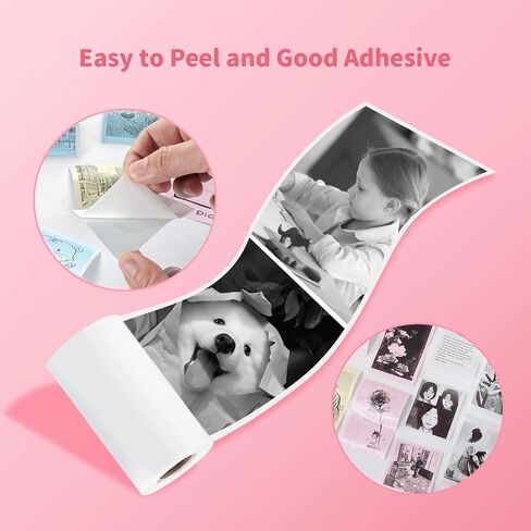 vretti Colorful Adhesive Thermal Sticker Paper for TP6-S/TP6 Pocket Printer, 57mm *30mm, 3 Rolls for Journal, Photos, Notes, Kids Gift in Saudi Arabia
