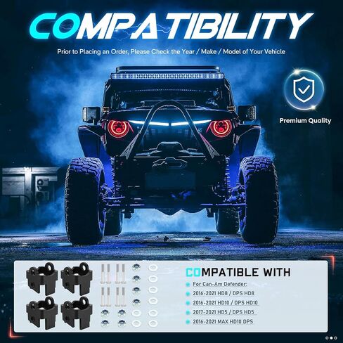 طقم رفع دعامة كاملة UTV مقاس 2 بوصة مناسب لـ 2016-2021 Can-Am Defender HD8 / DPS HD8 / HD10 / DPS HD10 / MAX HD10 DPS، دعامات تثبيت رفع التعليق الأمامي والخلفي تناسب 2017-2021 HD5 / DPS HD5 in Saudi Arabia