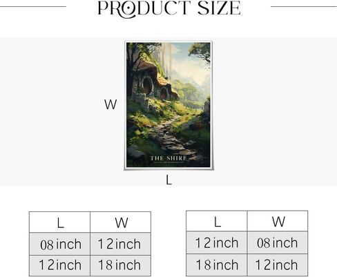 8pcs Travel Middle Earth Landscape Posters Vintage Travel Canvas Poster Nordic Painting Wall Art Collage Kit Print Modern Family Bedroom Decor Fan gifts8x12inch Unframed in Saudi Arabia