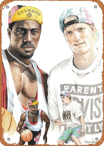 الرجال البيض غير قادرين على القفز معدن القصدير تسجيل 8 × 12 في أيقونات الحبر خمر ملصق رجل الكهف الزخرفية in Kuwait