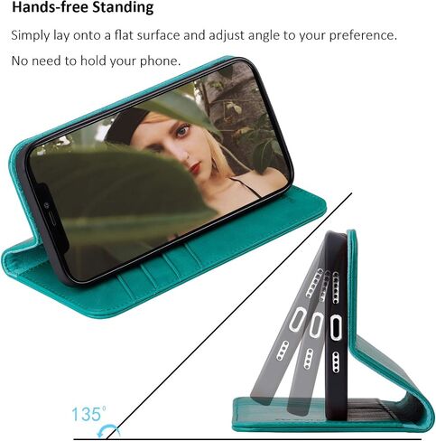 VISOUL Case for iPhone 12 Pro Max 6.7", Genuine Leather Flip Wallet Case Cover with Stand for Men and Women, Magnetic Phone Case Portfolio with Card Holder for iPhone 12 Pro Max 5G 6.7-inch (Black) in Saudi Arabia