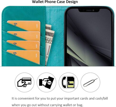 VISOUL Case for iPhone 12 Pro Max 6.7", Genuine Leather Flip Wallet Case Cover with Stand for Men and Women, Magnetic Phone Case Portfolio with Card Holder for iPhone 12 Pro Max 5G 6.7-inch (Black) in Saudi Arabia