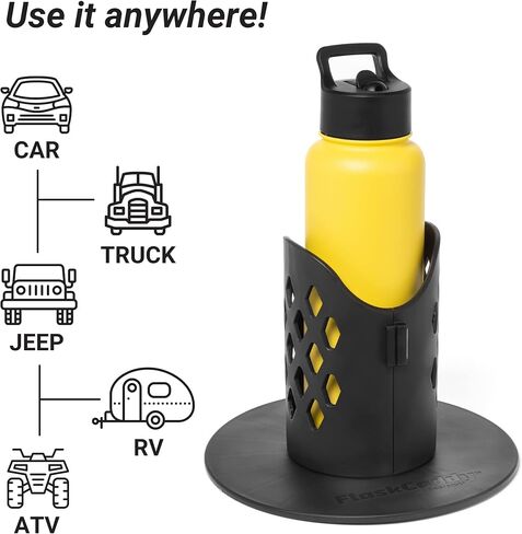 حامل زجاجات، محول حامل أكواب للسيارة، الشاحنة، القارب، الكاياك، ATV - متوافق مع زجاجات HydroFlask، YETI 26، 32، 36، 40 و46 أونصة in Kuwait