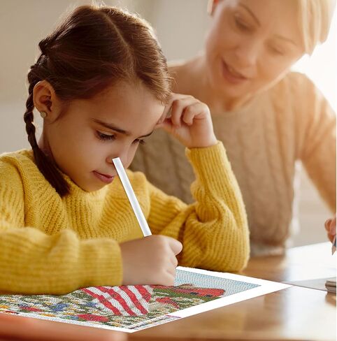 مجموعات الرسم الماسي الوطنية من فورلاند للبالغين المبتدئين - 5D DIY زهور العلم الأمريكي مجموعات الماس المثقاب الكامل لديكور الحائط المنزلي، مجموعات فنية ماسية، 12 × 16 بوصة in Saudi Arabia