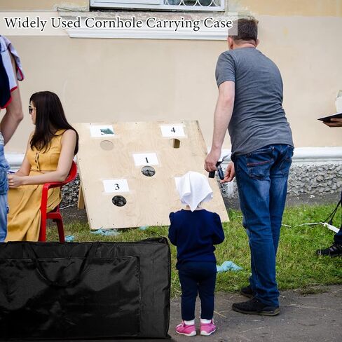Frienda Cornhole Carrying Case 4' x 2' Regulation Size Heavy Duty 600d Oxford Cloth Cornhole Board Carrying Bag with Padded Shoulder Strap Pockets and Double Slide Zipper for Cornhole Outdoor Games in Saudi Arabia