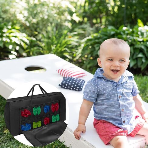 Frienda Cornhole Carrying Case 4' x 2' Regulation Size Heavy Duty 600d Oxford Cloth Cornhole Board Carrying Bag with Padded Shoulder Strap Pockets and Double Slide Zipper for Cornhole Outdoor Games in Saudi Arabia