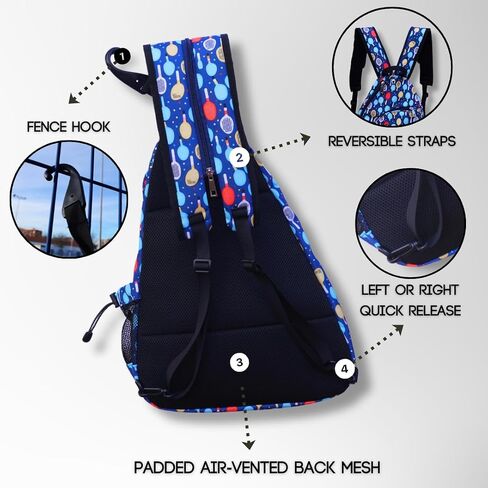 Pickleball Bag for Men & Women Pickleball Backpack - Adjustable Sling Bag/Crossbody with Fence Hook in Saudi Arabia