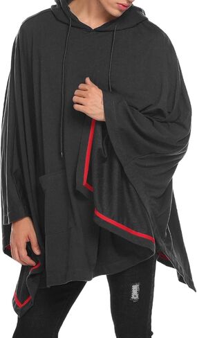COOFANDY Unisex Casual Hooded Poncho Cape Cloak Fashion Coat Hoodie Pullover with Pocket in Saudi Arabia