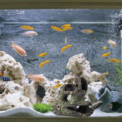 Aquarium Tree Trunk, Hollow Landscape Stump Wood House Resin Ornament Hideout Caves Rocks Decor Fish Tank Hole Stone Decoration Accessories Betta Cichlid Turtles Small Lizards Reptiles Amphibians in Saudi Arabia