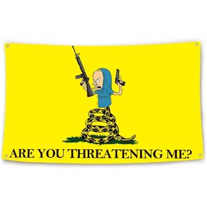 Are You Threatening Me Flag 3x5 Ft Funny Flag for Room Teen Guys Girls Bedroom Living Room Decor College Dorm Decor Flag