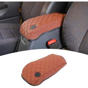 for Jeep TJ Center Console Lid Cover Armrest Pad Compatible with Jeep Wrangler TJ 1997-2006 Brown Interior Accessories