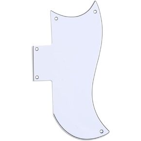 Musiclily Pro 5-Hole Small Half Face Guitar Pickguard Compatible with USA Les Paul American SG, 3Ply Black