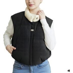 HAOZHIYU Women's Winter Padded Vest High Stand Collar Lightweight Sleeveless Crop Puffer Gilet Coat in Saudi Arabia