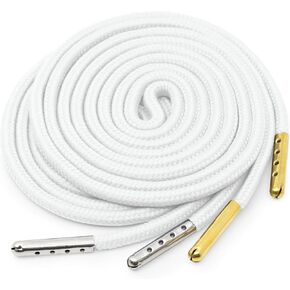 YJRVFINE 2 Pair Round Shoe Laces for Running Shoes with Metal Tips
