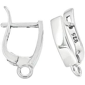 1 Pair Sterling Silver Leverback Earring Hook with Open Loop Ap. 10x14mm - Gold