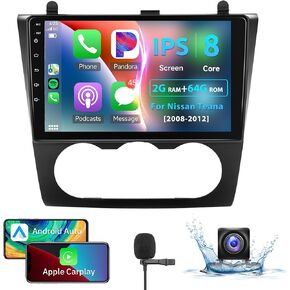 2G 64G 8 Core Android Car Stereo for Nissan Altima Teana 2008-2012,Carplay Android Auto Car Radio, 9'' Touch Screen Head Unit Bluetooth GPS Navigation SWC FM/RDS USB WiFi AHD Backup Camera