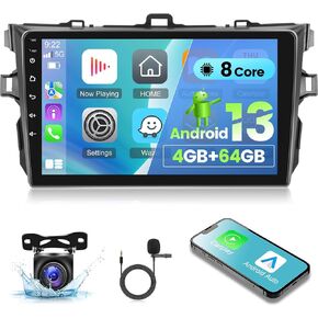8 Core [4G+64G] Car Radio for Toyota Corolla 2006 2007 2008 2009 2010 2011 2012 - Android 13 Touch Screen Corolla Stereo, DSP 32 EQ/IPS/Carplay/Android Auto/SWC/Bluetooth 5.0/WiFi