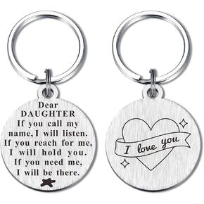 Daughter Gifts from Mom and Dad- Daughter Keychain Inspirational Reminder