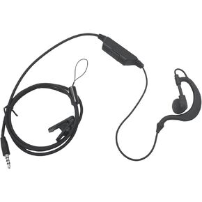 3.5mm 1 Pin G Shape Earpiece POC Radio Headset Ptt Mic C-Style Ear Piece for Hyt Hytera PNC380 PNC380S PNC360S PNC370SE EHS24 Public Network LTE Nationwide Portable Walkie(Black,Wired)