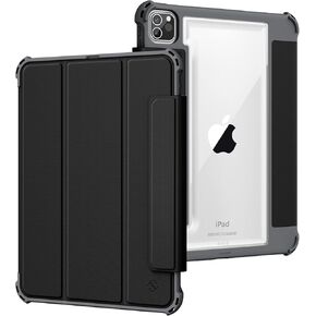 Fintie Hybrid Rugged Case for iPad Pro 11-inch (4th / 3rd Generation) 2022/2021 - Military Drop Tested Heavy Duty Protective Clear Cover with Pencil Holder, Also Fit iPad Pro 11" 2nd Gen, Black