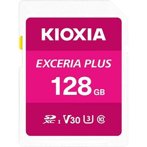 Kioxia 128GB Exceria Plus SD Memory Card SDXC UHS-I U3 Class 10 V30 4K Video Recording LNPL1M128GG4