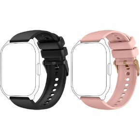 2PCS Replacement Bands, 22mm Straps for P95 P66 Smart Watch, Adjustable Wristbands for P95 Smartwatch for Women and Men