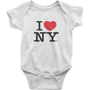 I Love NY Baby Bodysuit Officially Licensed Infant Snapsuit (White, 18m)