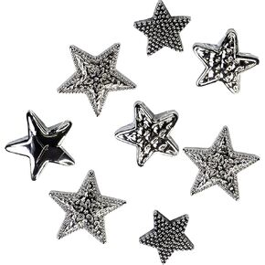 Buttons Galore Craft & Sewing Buttons - Silver Stars - 3 Packs (30 Buttons)