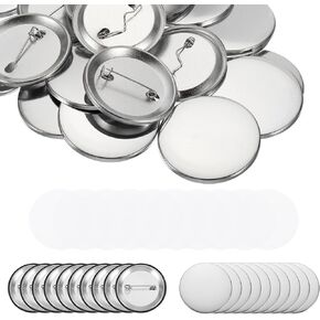 PATIKIL 1.5 Inch 37mm Button Making Supplies, 200 Pcs Round Badge Blank Button, Button Parts for Button Maker