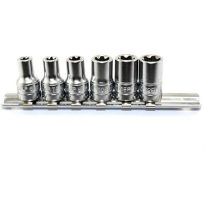 TEMO 8 pc Torx Plus 18-32EP Socket 1/2 Inch Square Drive Auto Repair Impact Ready Tool