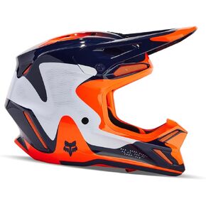 Fox Racing V3 MOTOCROSS HELMET, REVISE NAVY/ORANGE, Medium