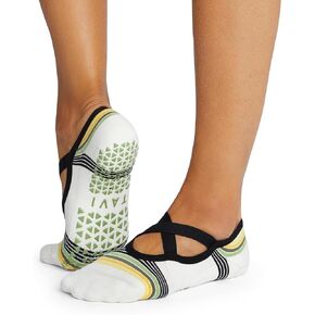 TAVI NOIR Chloe Fashion Criss-Cross Grip Socks for Barre, Pilates and Yoga
