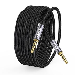 4 Pole(6FT,2Park) Aux Cable Hi-Fi Stereo 3.5mm,3.5mm Male to Male Audio Cable 6 ft,TRRS Male to Male Audio Cable, Aux Cord for Headphones, PS4,Phone, Tablets, Headset, PC, Laptop and More