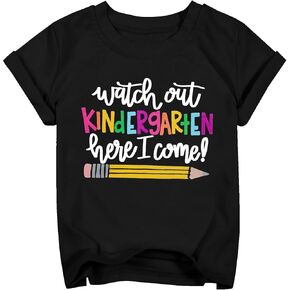 Watch Out Kindergarten Here I Come Shirt Kindergarten Shirts for Girls Kids Back to School T Shirt Children School Tee