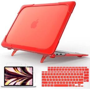 Tuiklol for MacBook Air 13 inch Case with Touch ID and Retina 2020 2019 2018 Release M1 A2337 A2179 A1932, Heavy Duty Slim Hard Shell Dual Layer Protective Cover with Fold Kickstand,Blue