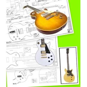 ALS Les Paul Plan Combo [3 x Plans] - Les Paul '59, Custom & Jr Double Cutaway - Full Scale Prints