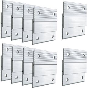2" French Cleat Picture Hanger, 10 Pairs Heavy Duty Aluminum Z Clips Interlocking Wall Mounting Brackets with Screws for Hanging Photo Panel Mirror Whiteboard Cabinet Shelf Headboard Art (Silver)