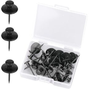 SAVITA 20pcs Picture Hangers Nails Double-Headed Wall Nails Pushpin Hook Hangers Decorative Push Pin Hooks for Home Classroom Office Study Room Drywall (Black)