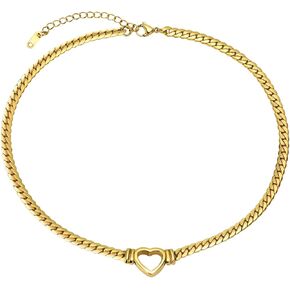Gold Plated Love Heart Chain Necklace-Adjustable Length Necklace for Women Dainty Jewelry-Chain Necklace for Teen Girls-Gift for Birthday-Valentine’s Day-Christmas