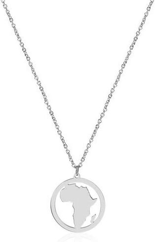Fashion Africa Map Necklace Cut Copper Hollow Round Pendant Jewelry in Saudi Arabia