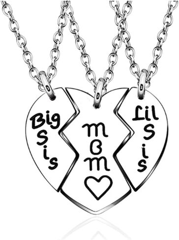 قلادات Big Sis Lil Sis Mom للأم والابنة هدية لعيد ميلاد الأخت من هدية عيد الميلاد الأخت للأم والأخت الصغيرة وقلادة الأخت الكبرى in Kuwait